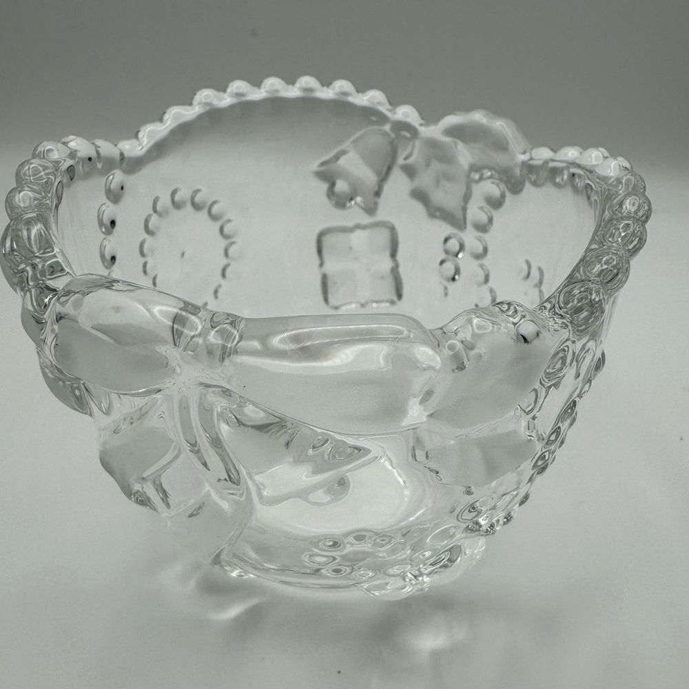 Vintage Glass Christmas Candy Dish - Picture 2 of 4